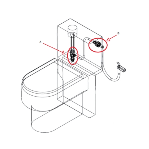 Adaptador interno de caixa acoplada para ducha higiênica