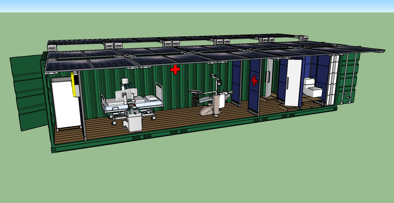UNIDADE MÓVEL DE NEGÓCIO ADAPTADA EM CONTAINER COM GERAÇÃO FOTOVOLTAICA